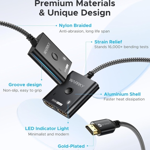 HDMI Switch 4K@60Hz 3.3ft Cable Bidirectional Splitter4PS5 Switch Roku FireStick - Picture 5 of 9